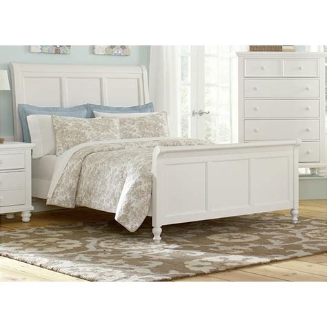 While you can customize its accessories, we recommend using round pulls in the matching sail cloth finish to provide. 624-553 Vaughan Bassett Furniture Queen Sleigh Bed - White