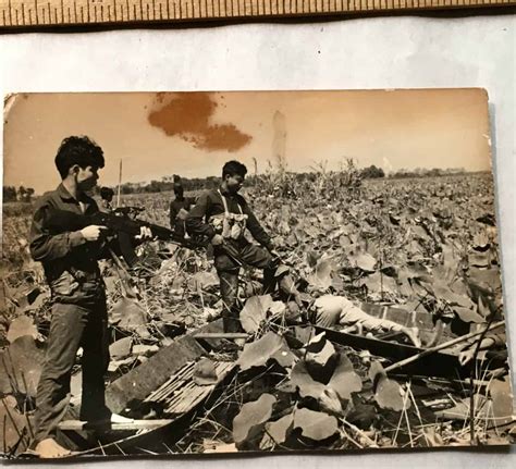 Photograph Of Viet Cong Removing Prc From A Kia Arvn Enemy Militaria