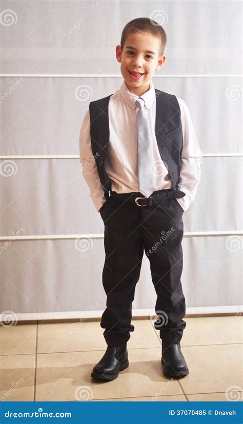 Six Year Old Boy Dressed Up Stock Image Image Of Teenager Child