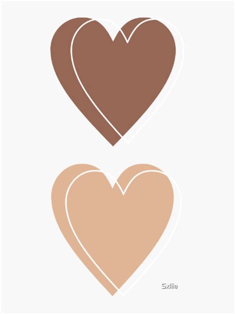 Brown Aesthetic Hearts Sticker Sticker For Sale By Sxliie Redbubble
