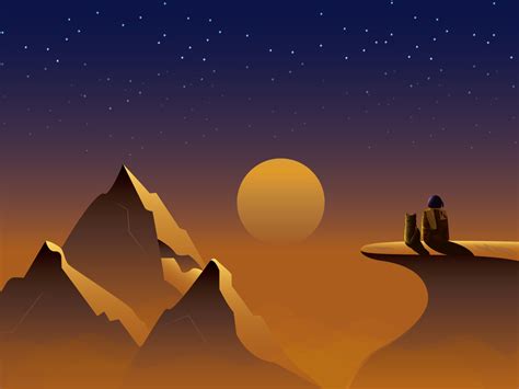 Sunset And Mountains Illustration By Humayon Kabir On Dribbble