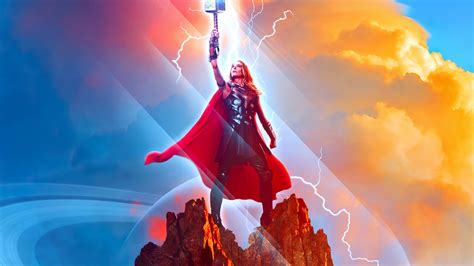 1920x1080 Resolution Love And Thunder Lady Mighty Thor 1080p Laptop