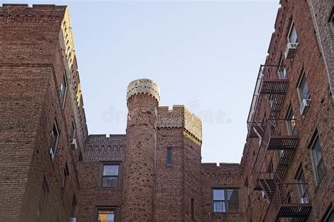 Red Brick House With Fire Escape In Brooklyn Stock Photo Image Of