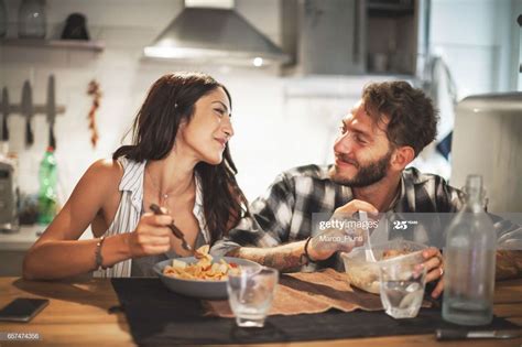 Young Couple Eating Together At Home Photography Ad Aff Couple