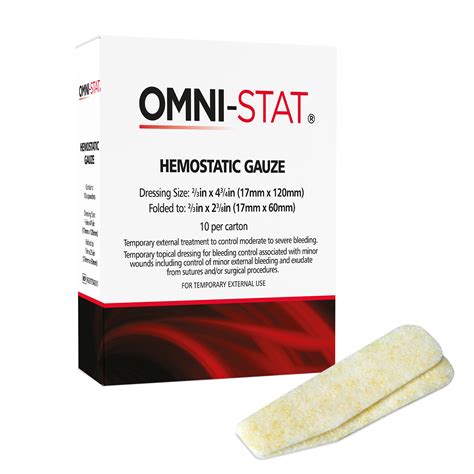 OMNI-STAT 2/3in x 4¾in Hemostatic Gauze Strips • OMNI-STAT®