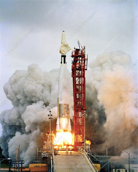Ranger 5 Spacecraft Launch Atlas Agena Rocket 1962 Stock Image