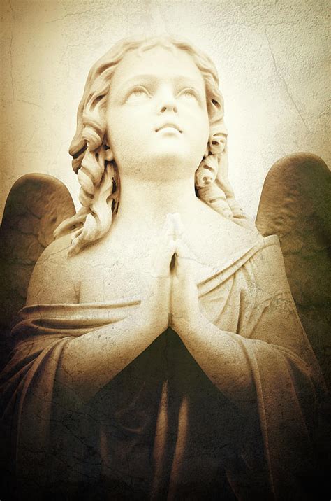 Praying Angel In Sepia Photograph By Karel Miragaya Fine Art America