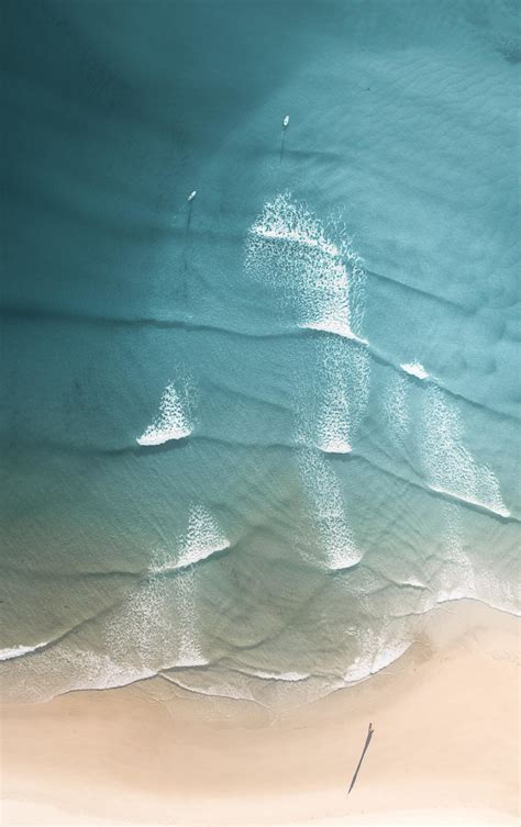 Download Wallpaper 840x1336 Peaceful Beach Calm Sea Waves Aerial