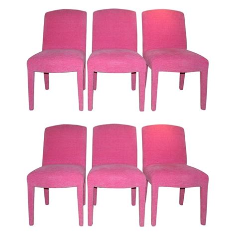 Add a daringly stylish essence to your dining room design with the audacious anastasia dining chair. SIX DINING CHAIRS FULLY UPHOLSTERED IN HOT PINK CHENILLE ...