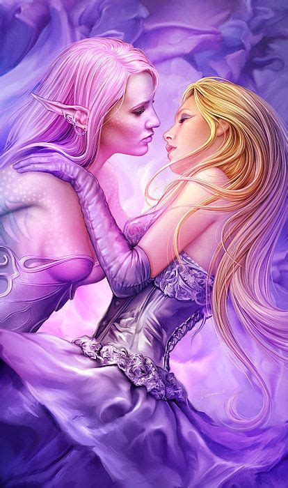 the garden print by shannon maer lesbian art lesbian love fantasy art women fantasy girl