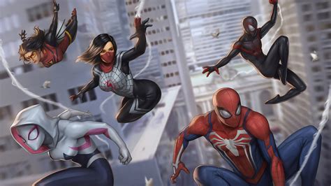 Animated new live wallpapers from basic images or import html or video files for wallpaper. 1920x1080 Spider Verse Gang Heroes Laptop Full HD 1080P HD ...