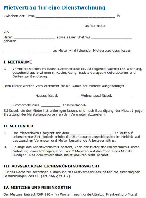 Rnk mietvertrag für wohnungen standardeinheit59910 din a4 4. Mietvertrag Dienstwohnung: Muster zum Download.