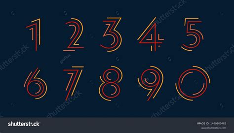 Number Set Vector Font Alphabet Modern Stock Vector Royalty Free