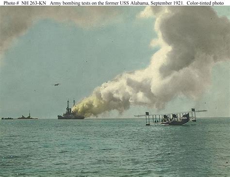 Usn Ships Uss Alabama Bb 8 As A Bombing Target 1921