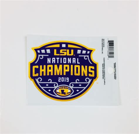 Lsu Tigers 2019 National Champions Static Cling Sticker 3x4 Window Or