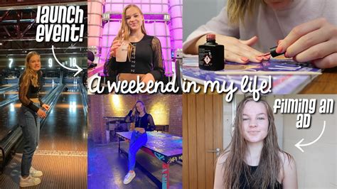 a weekend in my life launch events filming ads vlog ~ lush leah youtube