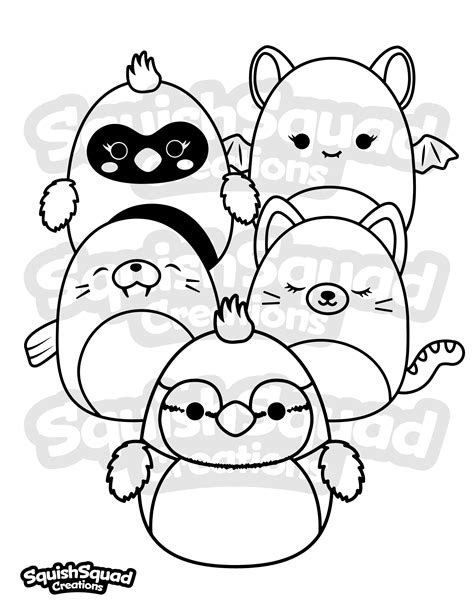 Squishmallow Coloring Page Printable Squishmallow Coloring Etsy Israel