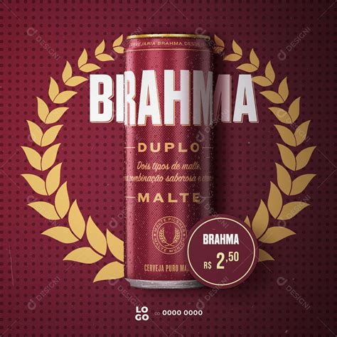 Social Media Bebidas Cerveja Brahma Duplo Malte Gelada PSD Editável download Designi
