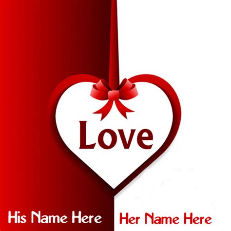 Write Your Couple Name On Beautiful Love Heart Greeting Cards Image