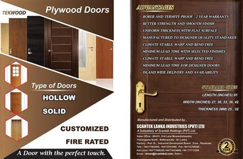 Tekwood High Quality Plywood Doors Scanteksl Company Specialized In