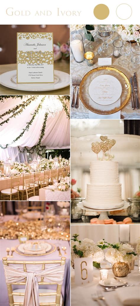 2017 Wedding Color Scheme Trends Gold And Ivory Stylish Wedd Blog