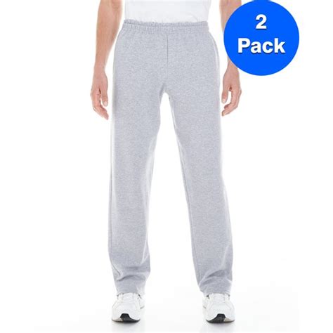 Mens 8 Oz Open Bottom Sweatpants With Pockets 2 Pack