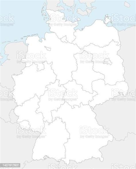 Carte Vectorielle Vierge De Lallemagne Avec Les États Fédérés Ou Les