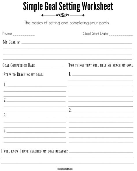 4 Free Goal Setting Worksheets Free Forms Templates And Ideas To