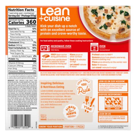 Lean Cuisine Features Spinach And Mushroom Frozen Pizza 612 Oz Foods Co