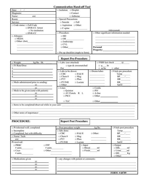 You will also hear this. Nursing Shift Change Report Sheet - Invitation Templates ...