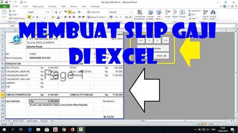 Cara Membuat Slip Gaji Di Excel Tutorial