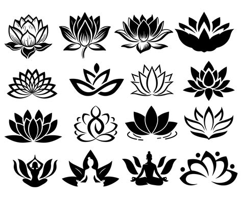 Lotus Flower Clipart Svg Cut Files Lotus Flower Clipart Lotus Flower Bundle Vector Cutting Files