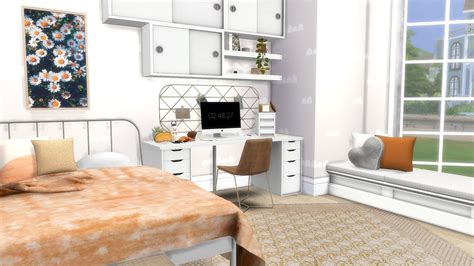Cute Teenage Bedroom Cc Links The Sims 4 Cc Speed Build Youtube