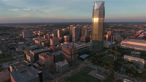 Oklahoma City Sunset Sunrise Aerial Stock Footage Video 100 Royalty