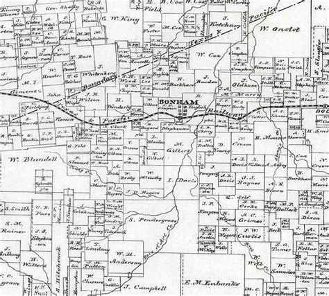 1870 Farm Line Map Of Fannin County Texas Etsy