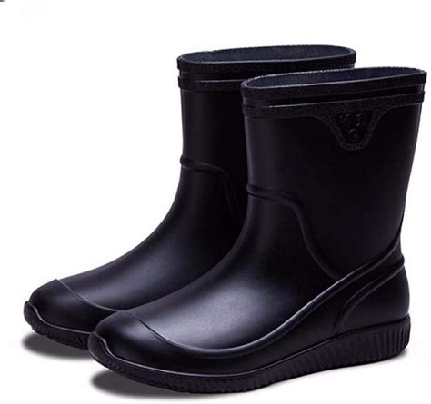 Laple Mens Rain Boots Slip On Non Slip Waterproof Rubber Ankle Boots