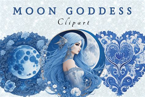Moon Goddess Clipart Collection Graphic By Print Magic · Creative Fabrica
