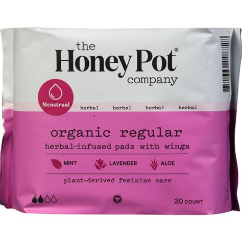 Honey Pot Pads With Wings Herbal Infused Organic Regular 20 Each Instacart