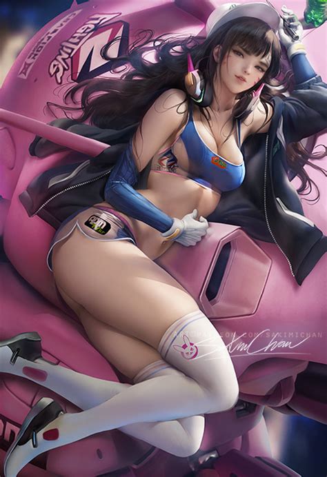 Rule 34 1girls Alternate Costume Blizzard Entertainment Bodysuit Breasts Cleavage D Va Dark