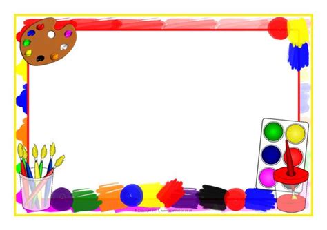 Painting-Themed A4 Page Borders (SB5756) | Page borders, Clip art