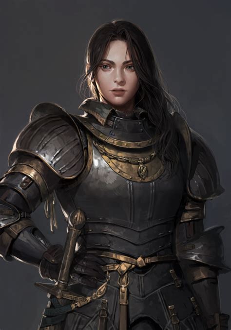 Artstation 011 Knight Eunsil Song Female Knight Fantasy Female Warrior Warrior Woman