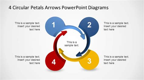 4 Circular Petals Arrows Powerpoint Diagrams Slidemodel