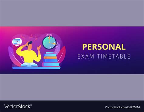Exams And Tests Concept Banner Header Royalty Free Vector