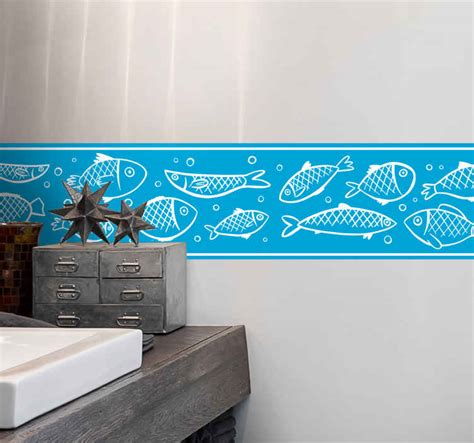 Fish Swimming Border Sticker TenStickers