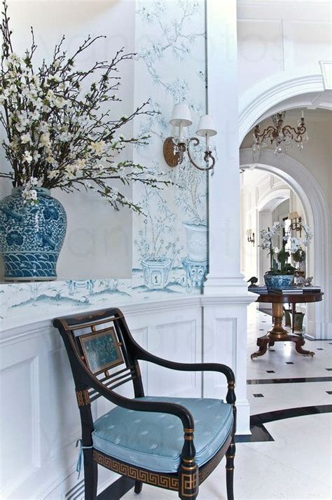 Mill Hill Rd Foyer Natural Light Blue White Decor Chinoiserie Chic