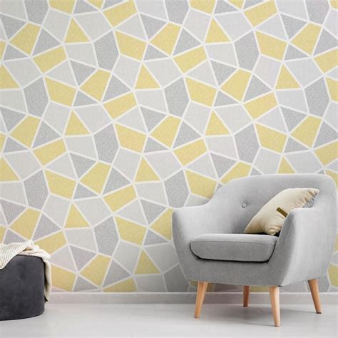 Arendal Geo Mustard Mustard Wallpaper Yellow Geometric Wallpaper