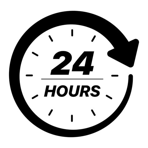 24 Hour Timer Clock Black 20774523 Vector Art At Vecteezy
