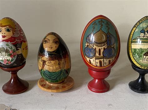 Stunning Hand Painted Vintage Russian Eggs Angela Jayne