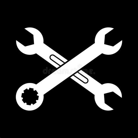 Two Crossed Wrenches Vector Icon Stock Vector Illustration Of Repair