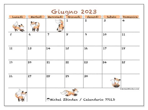 Calendario Giugno 2023 Da Stampare 771LD Michel Zbinden IT